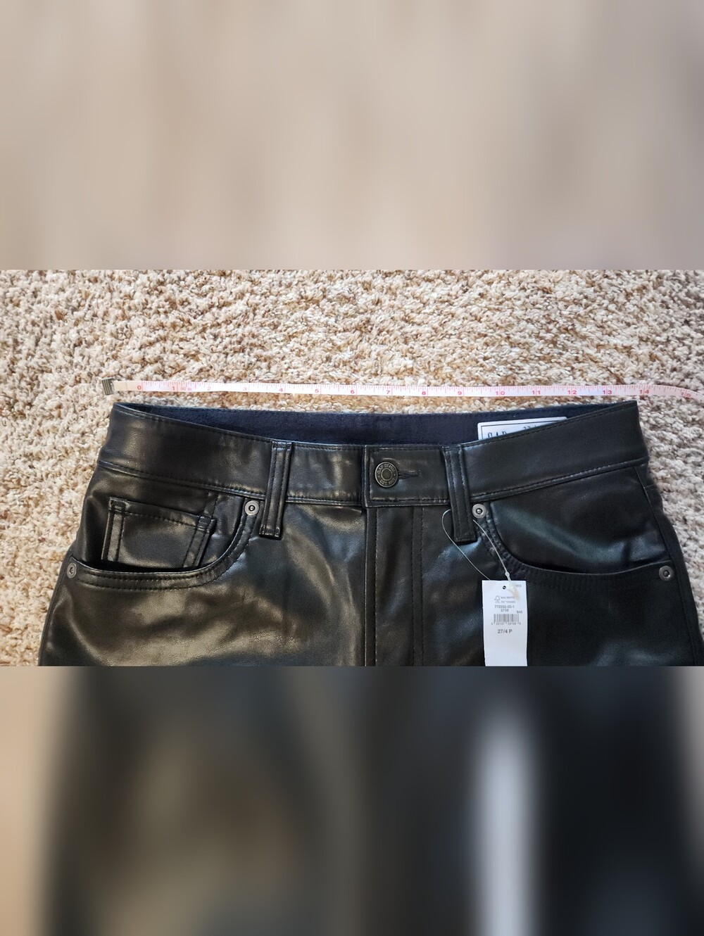 GAP Black Cheeky Straight High-Rise Faux Leather Pants 27 4p - Picture 7 of 7